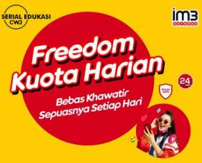 Paket Internet Indosat Data Harian - Freedom 14GB ( FUP 1GB/hr ) 14hr