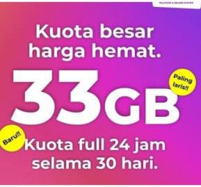 Paket Internet Three Data AON - 42GB + (8 -13 GB Bonus) 30 Hari Paket Internet Three Data AON - 42GB + (8 -13 GB Bonus) 30 Hari